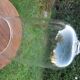 Large old bell in blown glass (48 cm)