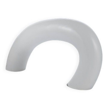 Lampe sculpturale en verre de Murano blanc, Barbini Italie 1970
