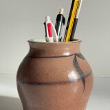 Vase artisanal signed stoneware vintage