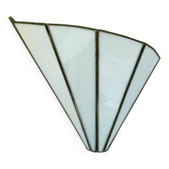 Vintage art deco wall lamp in mother-of-pearl and brass