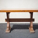 Monastery table, wooden table and its bench, rectangular table, side table, chalet, farmhouse