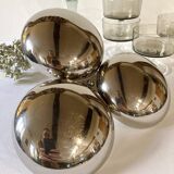 Silver-plated aperitif server / metal beggar, pine cone handle