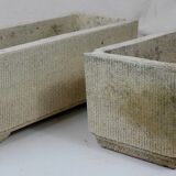 pair old gardeners reconstituted stone fluted grandon
