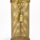 Hollywood Regency umbrella stand in gold metal with cord and tassels, Li Puma Firenze, 1950.