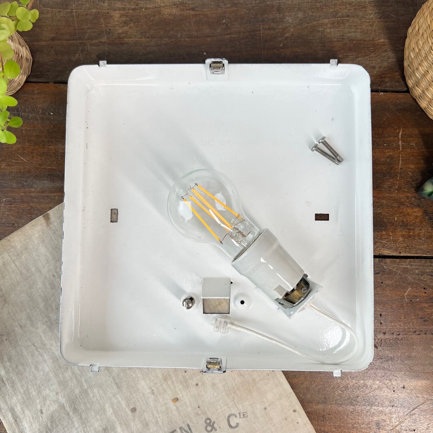 Vintage holophane ceiling lamp