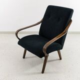 Black armchair by Jaroslav Šmídek for TON, Czechoslovakia, 1960's