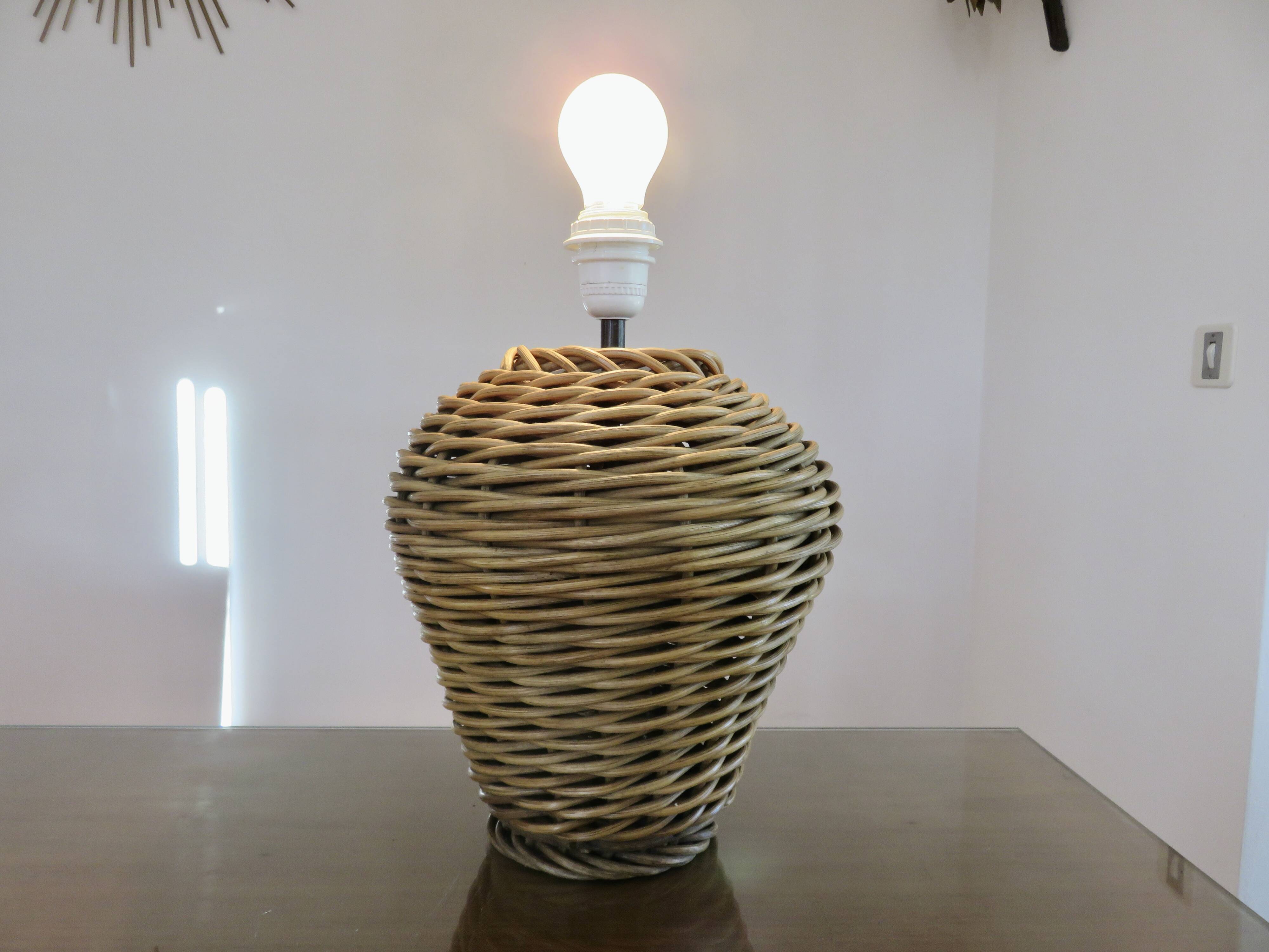 Natural rattan lamp 1970