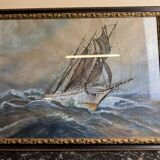 Frederick r. wagner (1937) (1864-1940) : aquarelle voilier en pleine mer