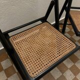 70s rattan cane folding chairs (X2)