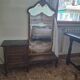 1960s Italian vanity table with large shaped mirror