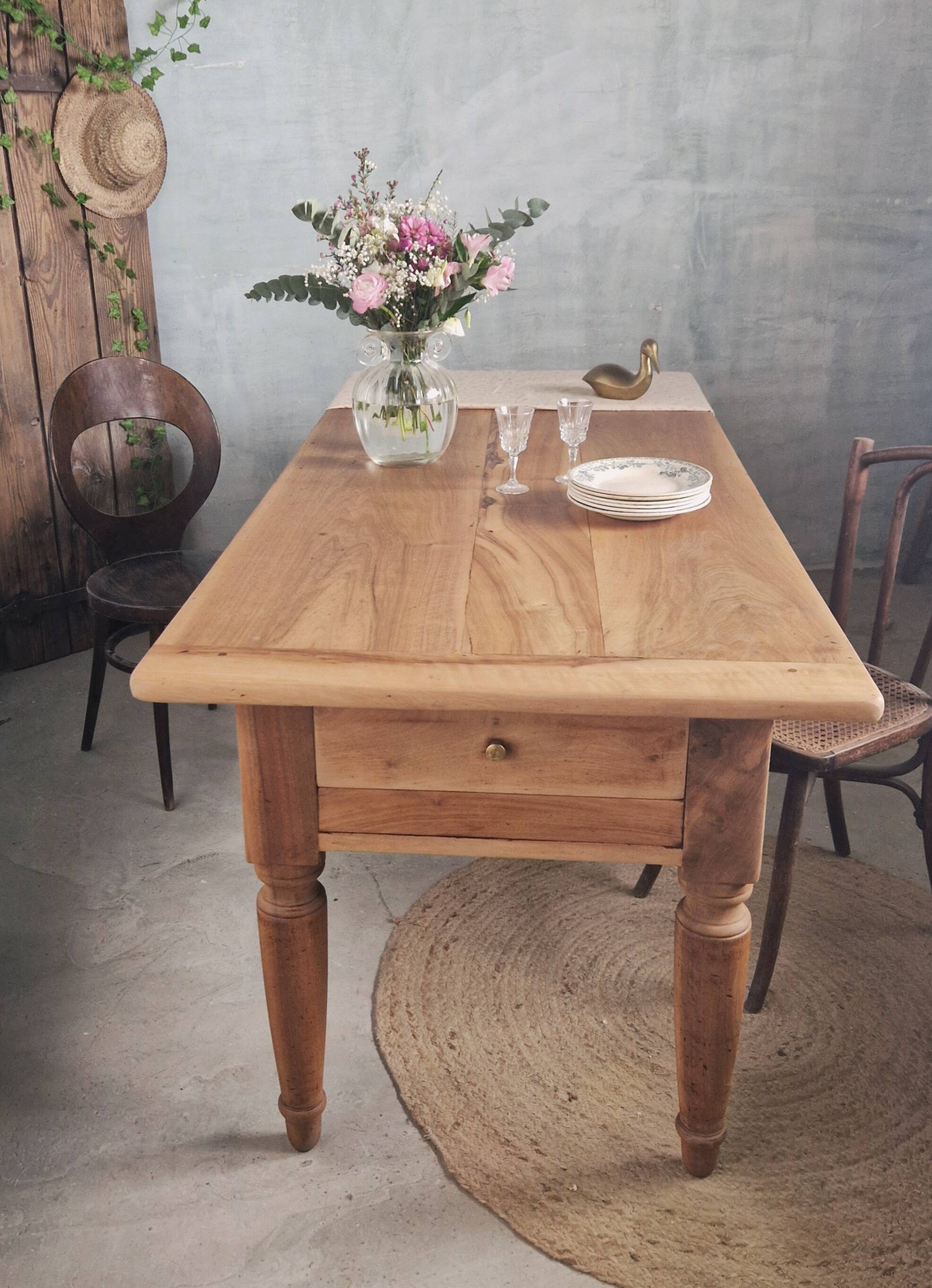 Old and beautiful solid walnut table.