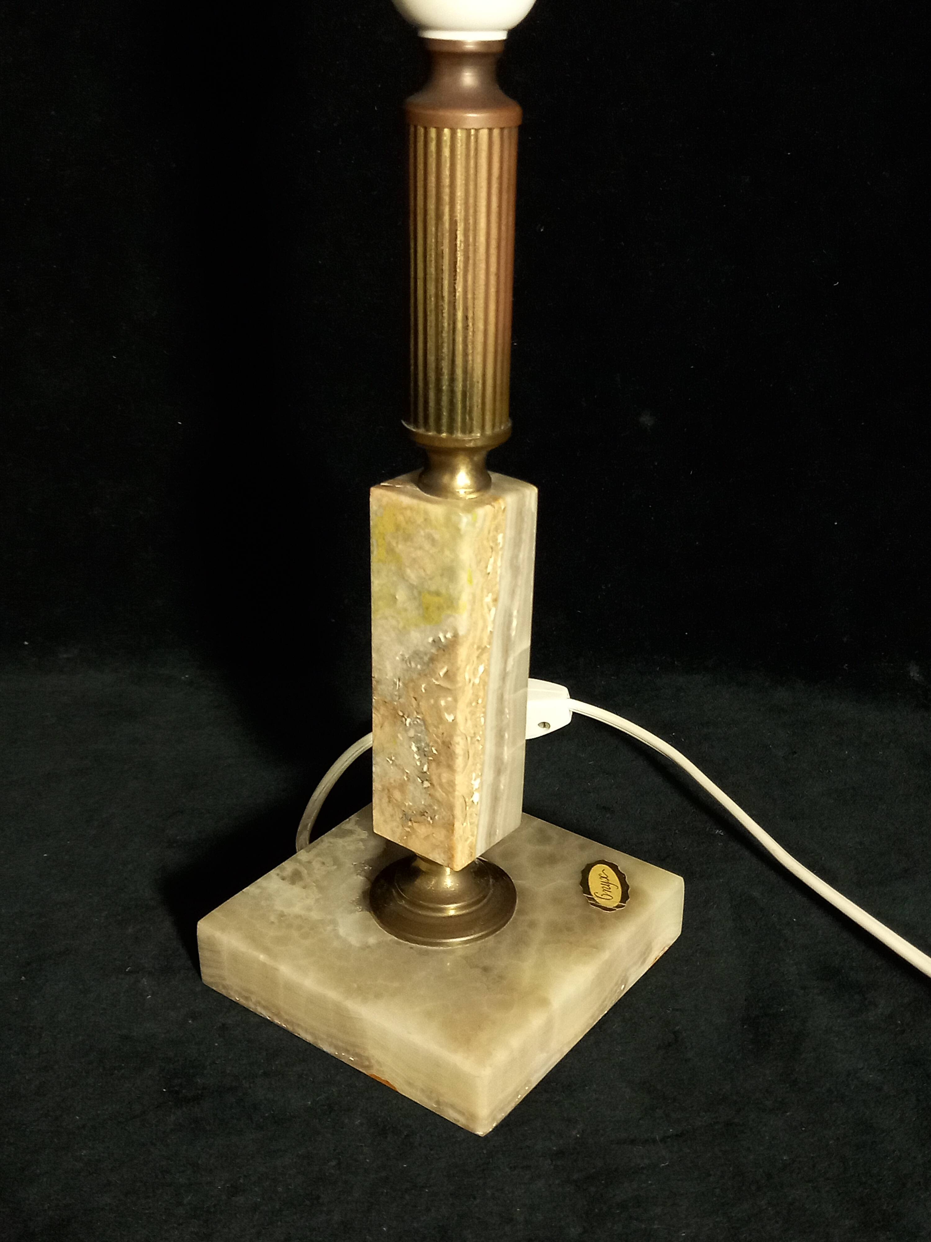 Onyx and Travertine Table Lamp Base