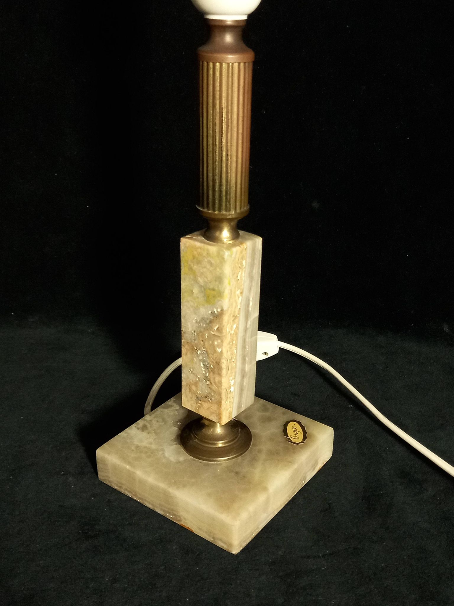 Onyx and Travertine Table Lamp Base