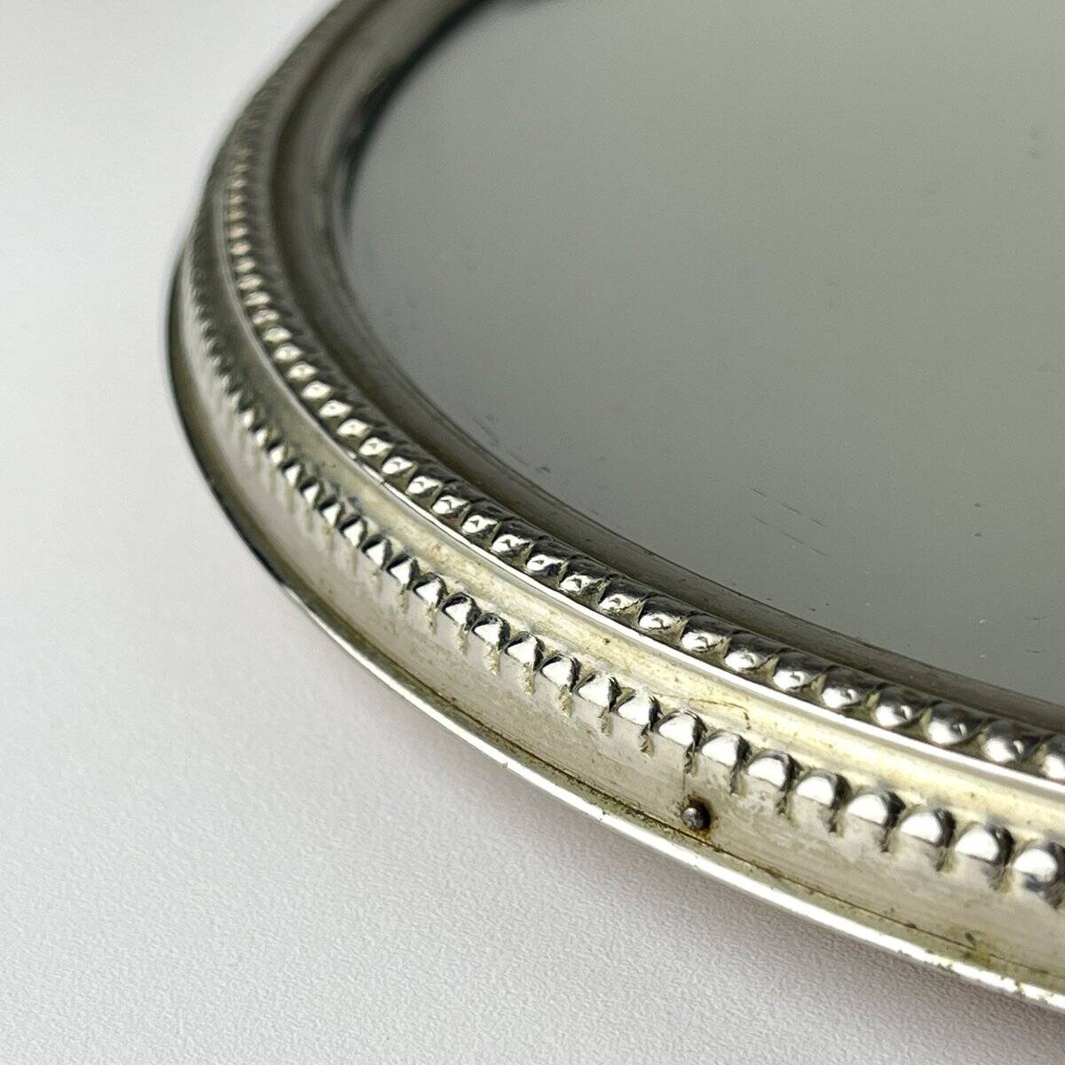 Vintage metal tray with mirror, Italy, 1970s