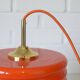 Vintage Pendant Light Hanging Retro Lamp Space Age Style MCM Orange Glass