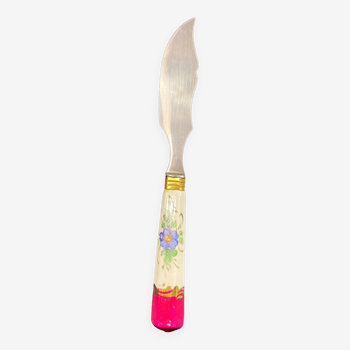 Couteau à beurre avec manche en porcelaine de style Louis XV