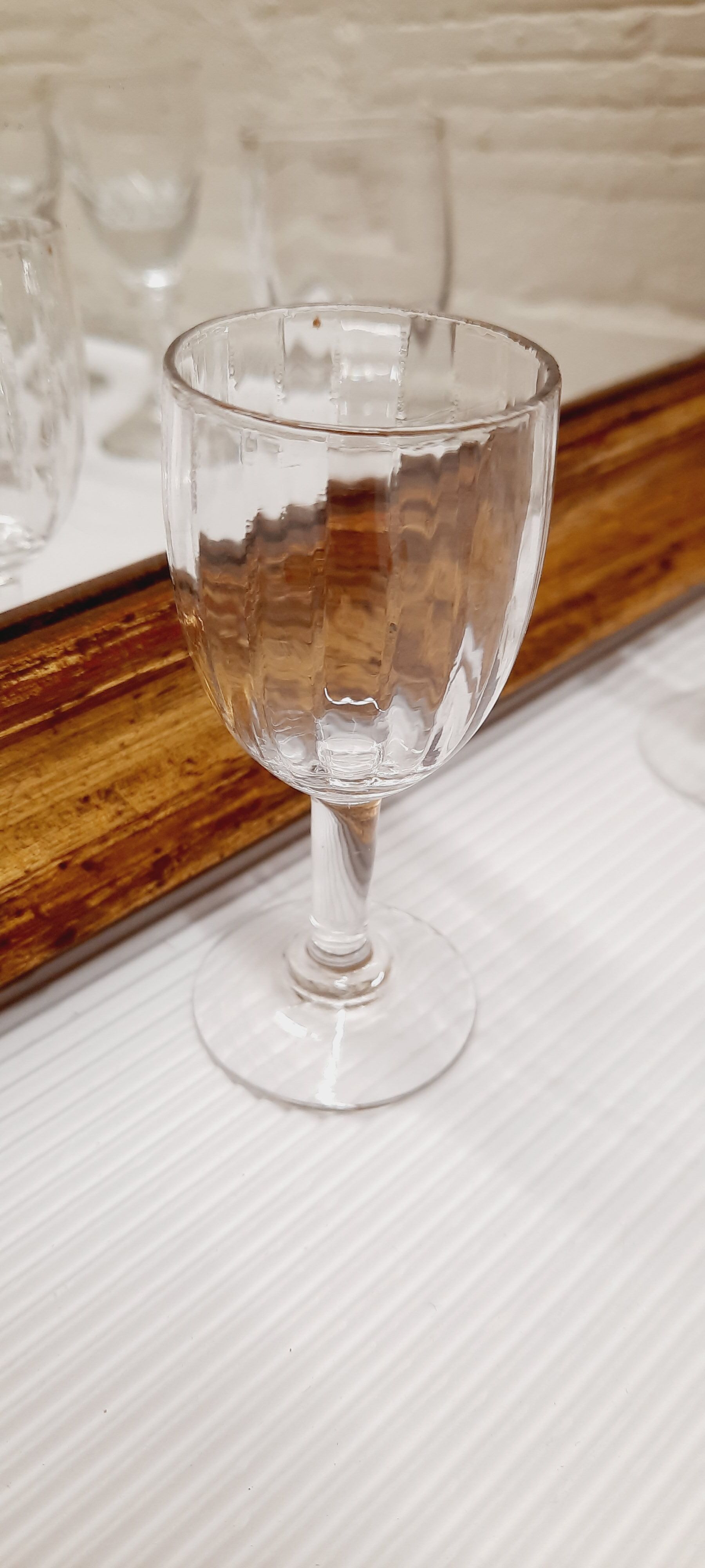 Lot 9 mismatched digestive glasses