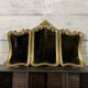 MIROIR TRIPTYQUE doré de style Louis XV