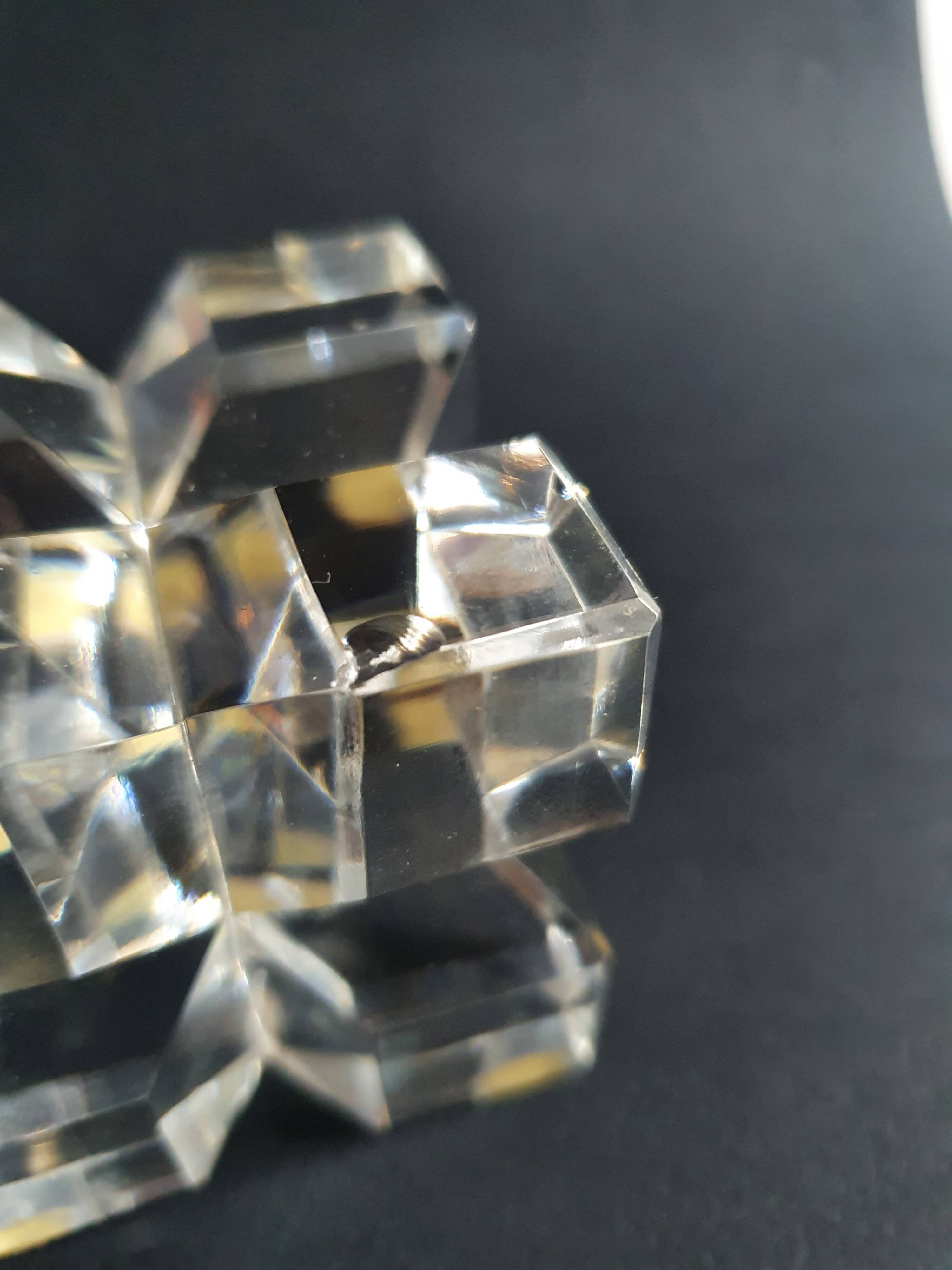 Two old vintage crystal cubes made in France