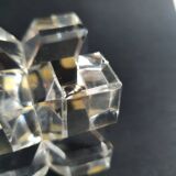 Two old vintage crystal cubes made in France