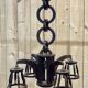 1950s oak chandelier - 5 lights