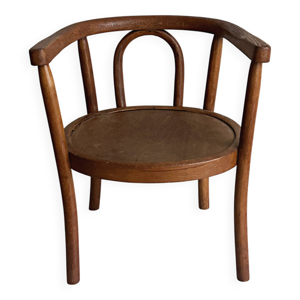 chaise enfant bois courbé vintage