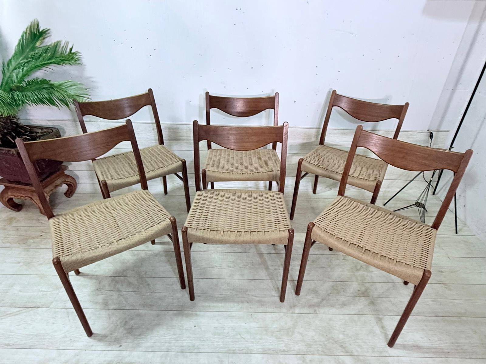 6 Chaises scandinaves teck Arne Wahl Iversen