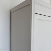 Parisian wardrobe with shelves, renovated oak wood.