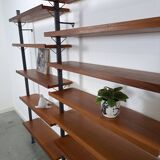 Mid Century Olof Pira Zweden teak modulair LP wandsysteem