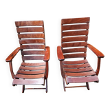 Pair of sodibois folding armchairs