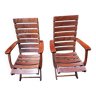 Pair of sodibois folding armchairs