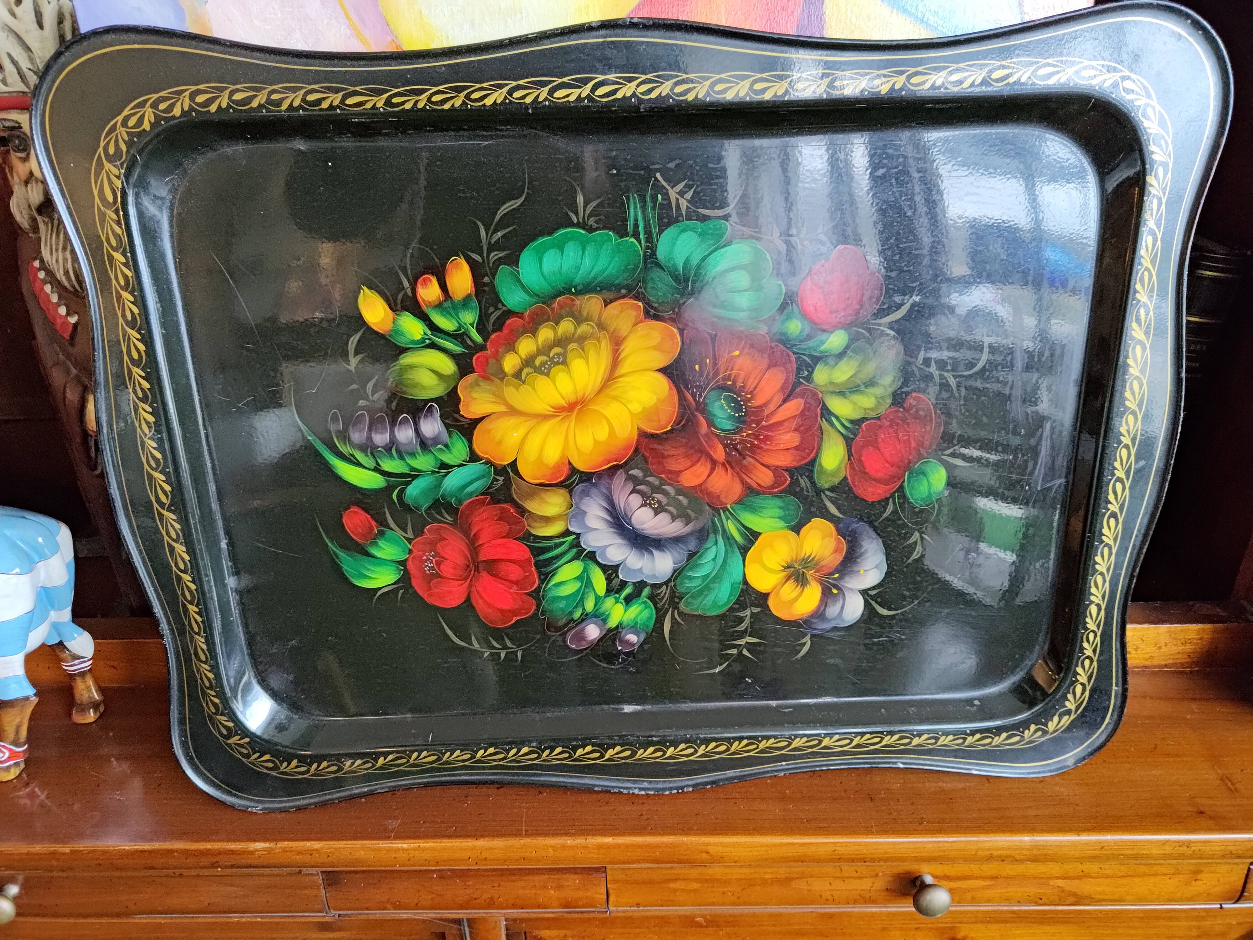 Russian flower bouquet tray