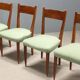 Chaises vintage en hêtre peint, tissu, design, Italie, années 1940-50