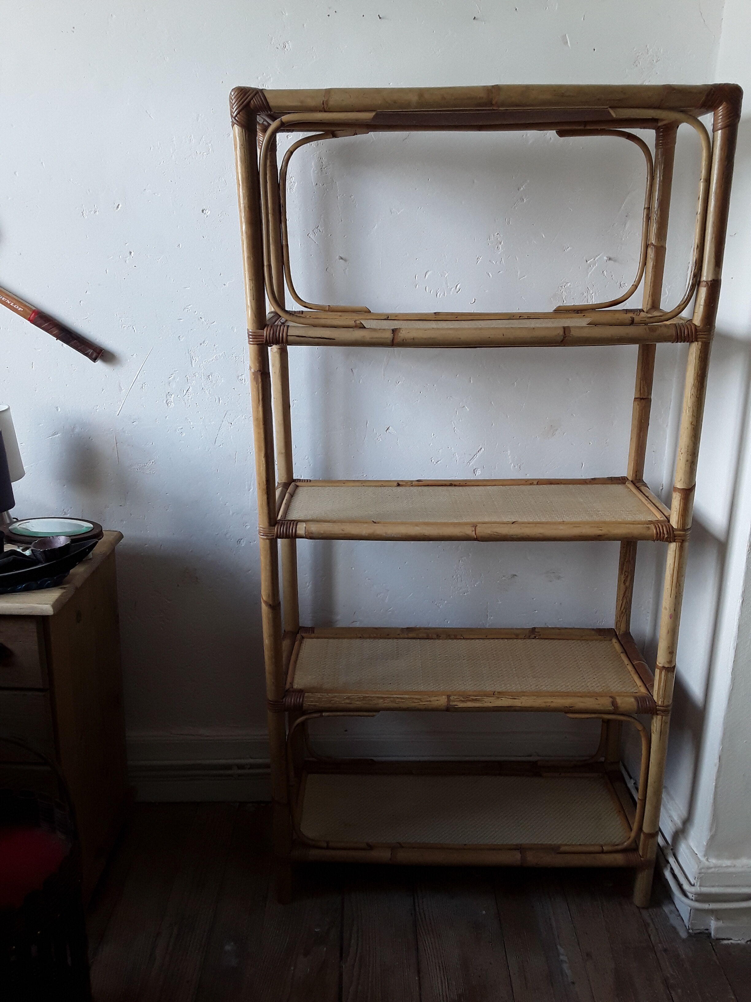 Vintage shelf in rattan 60/70s