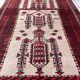 Vintage carpet Afghan Balucch rug 86cm x 129cm 1910s