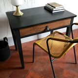 Wooden and black desk