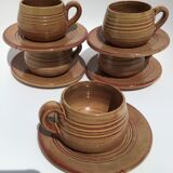 5 Cups Vallauris artisanal red brown terracotta