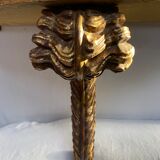 Wooden wall console and antique gilded stucco