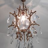 Bronze cage chandelier and crystal grapevines