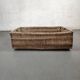 Set of 2 old large baskets with logs wood and wicker