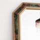 Miroir biseauté en bois peint vintage