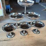 9 antique stainless steel ice cream cups