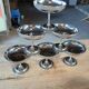 9 antique stainless steel ice cream cups