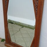 Art-Deco trumeau mirror in oak 79×124 cm