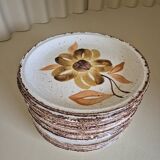 Set of 70's flower decorated plates
