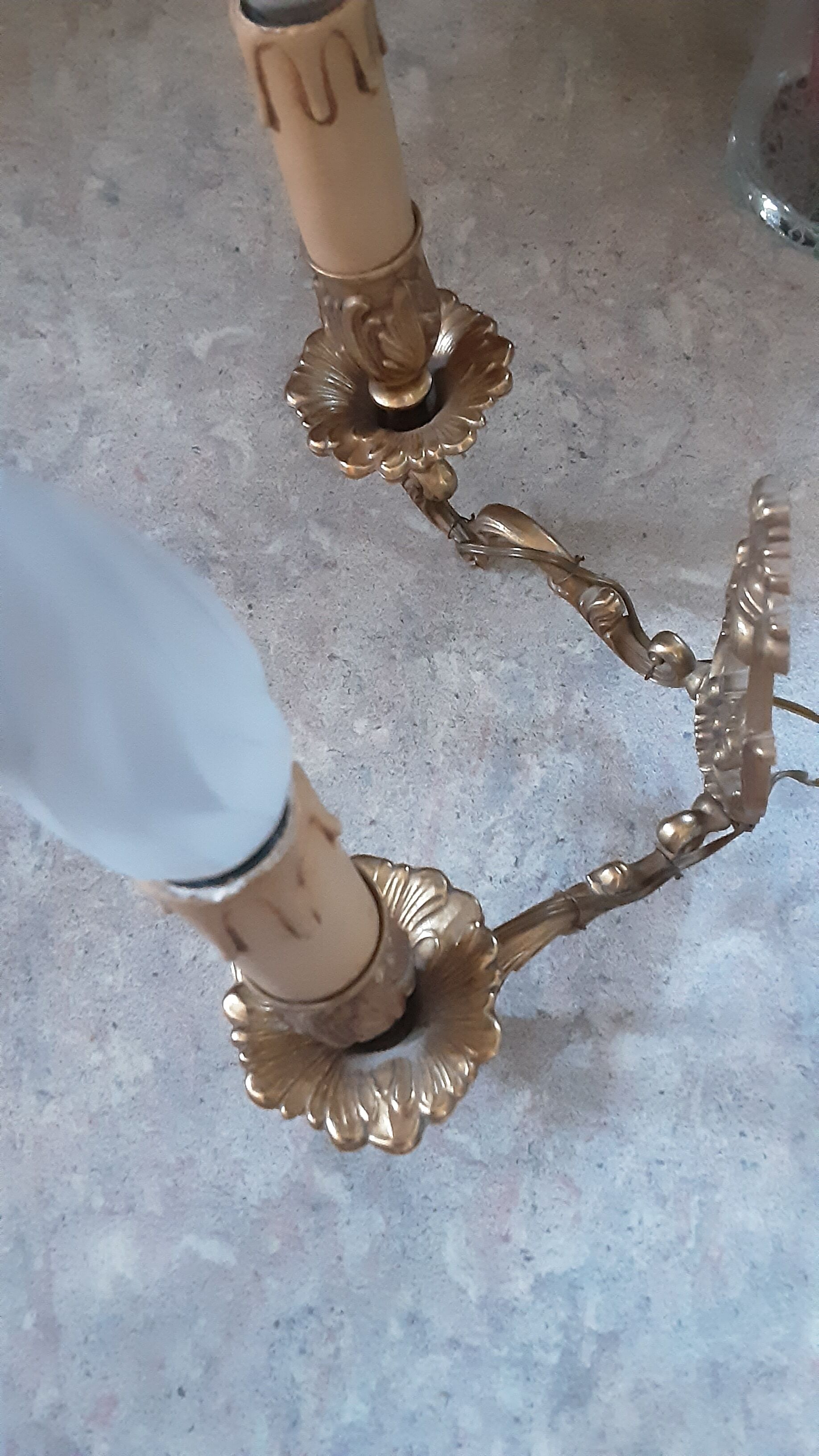 Pair of gold bronze appliques - year 60