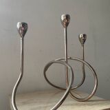 Black & Blum designer candle holder in silver metal