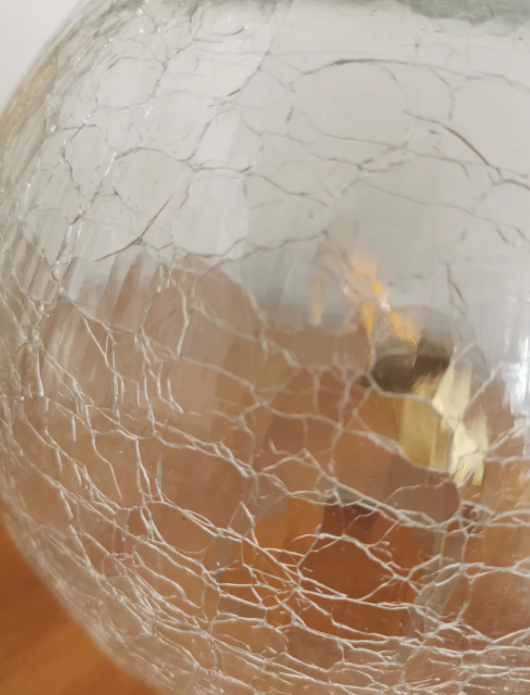 Vintage globe table lamp in molded glass