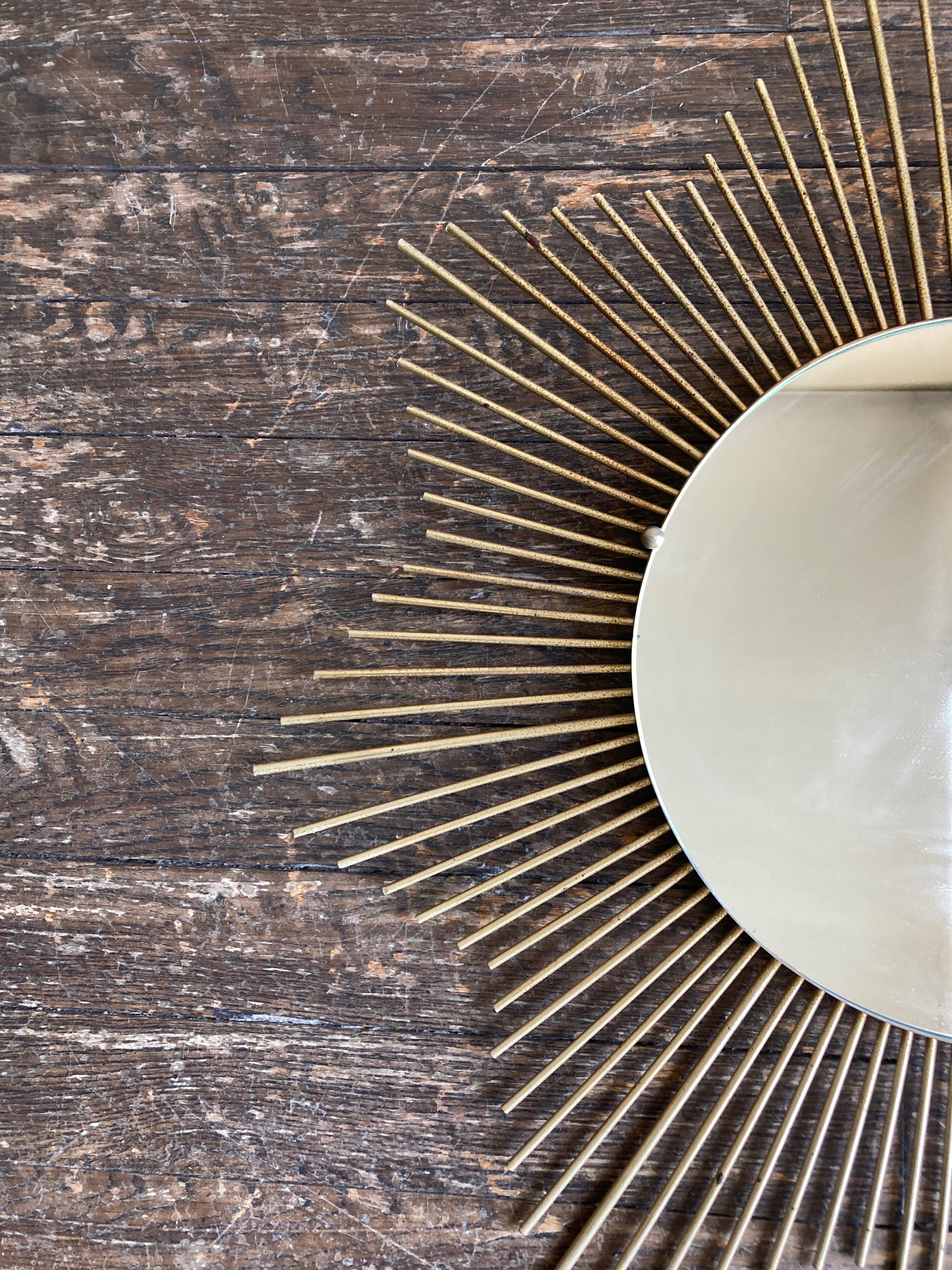 Sun mirror 1960 rn gilded metal