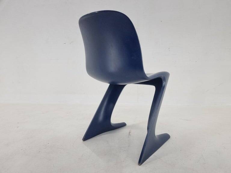 Midcentury Blue Kangaroo Chair Designed by Ernst Moeckl, Germany, 1960s